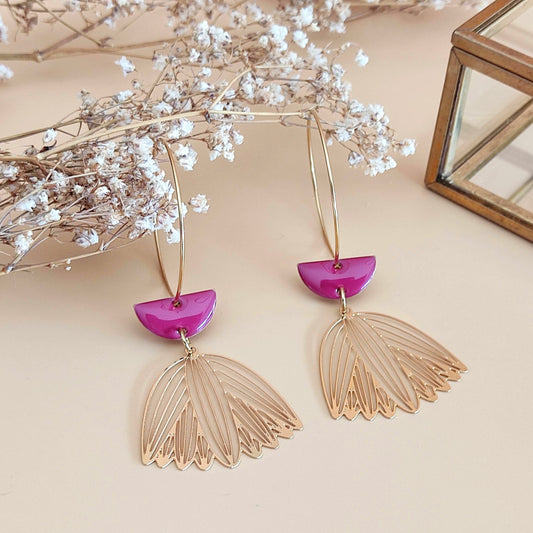Boucles d’oreilles La malicieuse fuschia