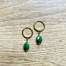 Charger l&#39;image dans la galerie, Créoles Candy avec pierres semi-précieuses
