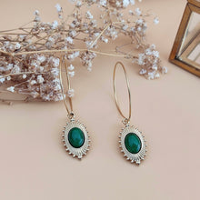 Charger l&#39;image dans la galerie, Boucles d’oreilles La passionnée agate verte
