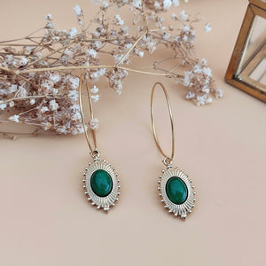 Boucles d’oreilles La passionnée agate verte