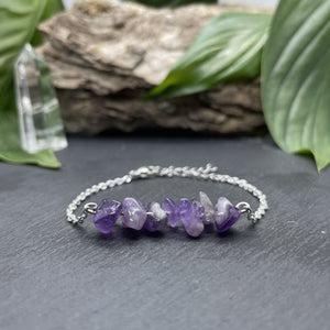 Bracelet argenté Magic’ avec pierres semi-précieuses