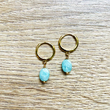 Charger l&#39;image dans la galerie, Créoles Candy avec pierres semi-précieuses
