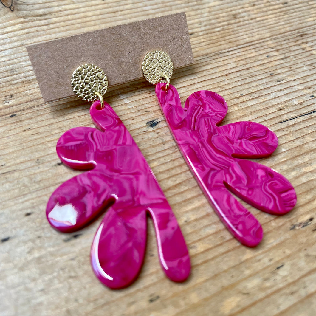 Boucles d’oreilles Poupette fuchsia