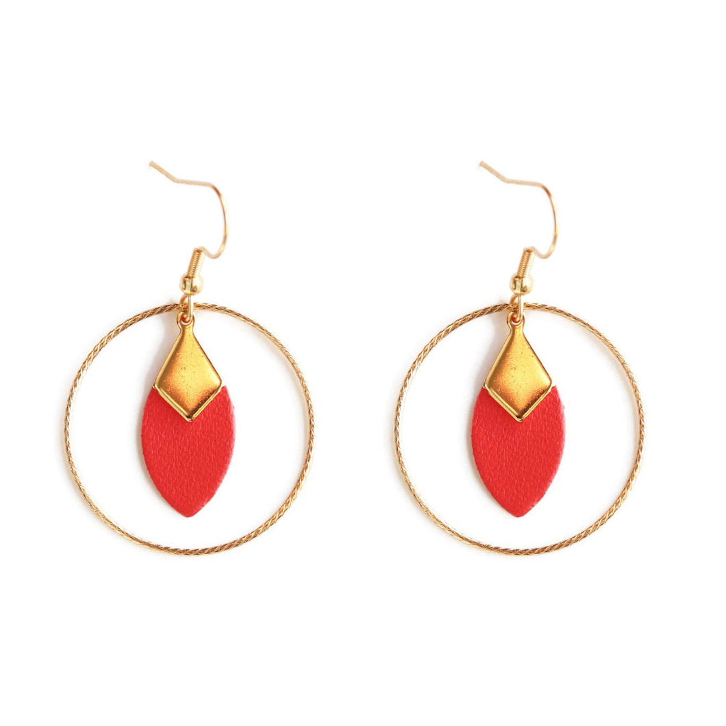 Boucles d’oreilles Lou rouge vermillon