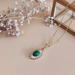 Collier La passionnée agate verte