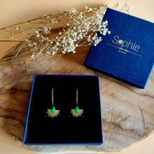 Charger l&#39;image dans la galerie, Boucles d’oreilles La resplendissante agate verte
