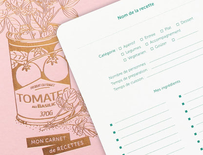Carnet de Recettes Jolie conserve rose