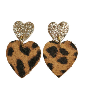 Boucles d'oreilles Belza cuir léopard