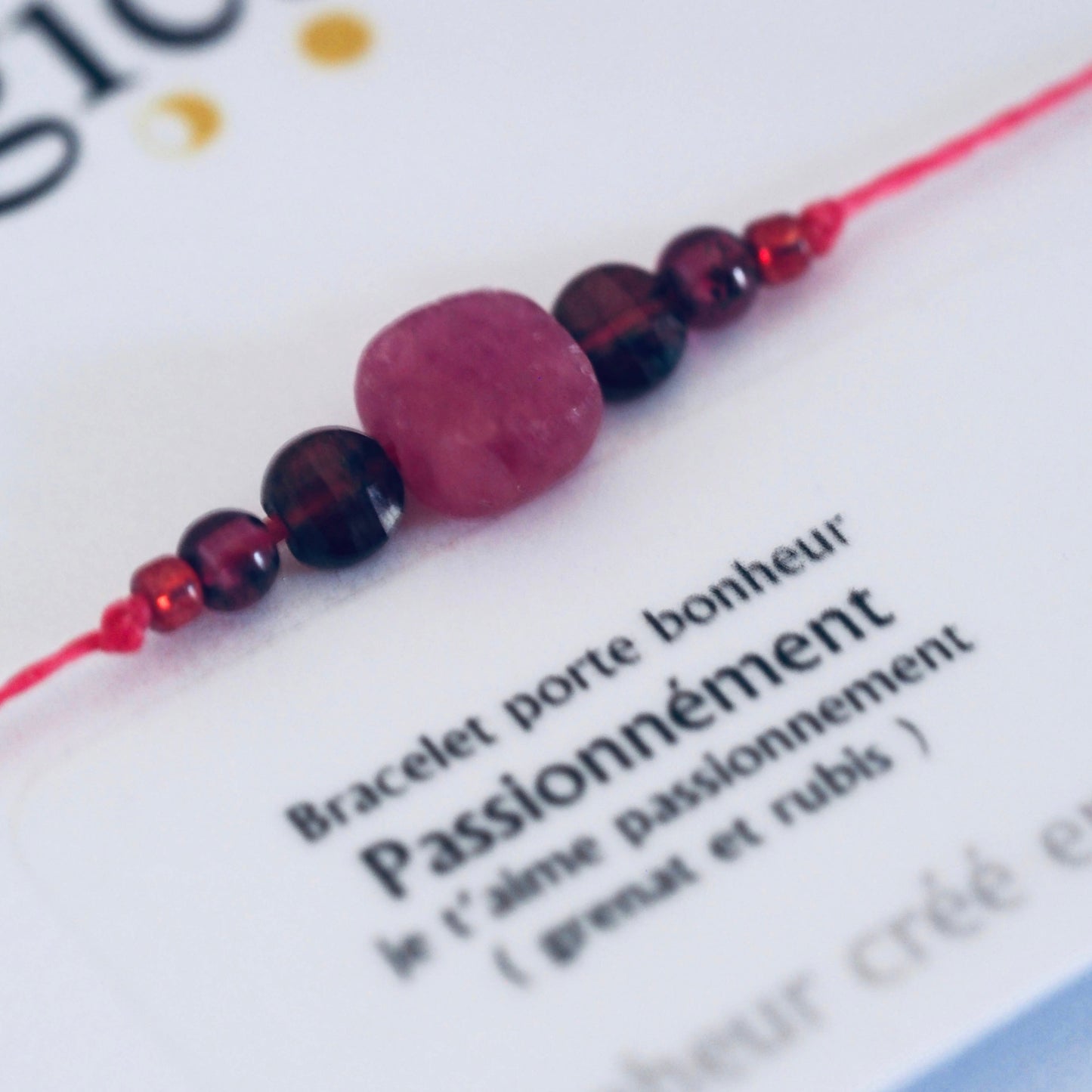 Bracelet pierres semi-précieuses (message au choix)