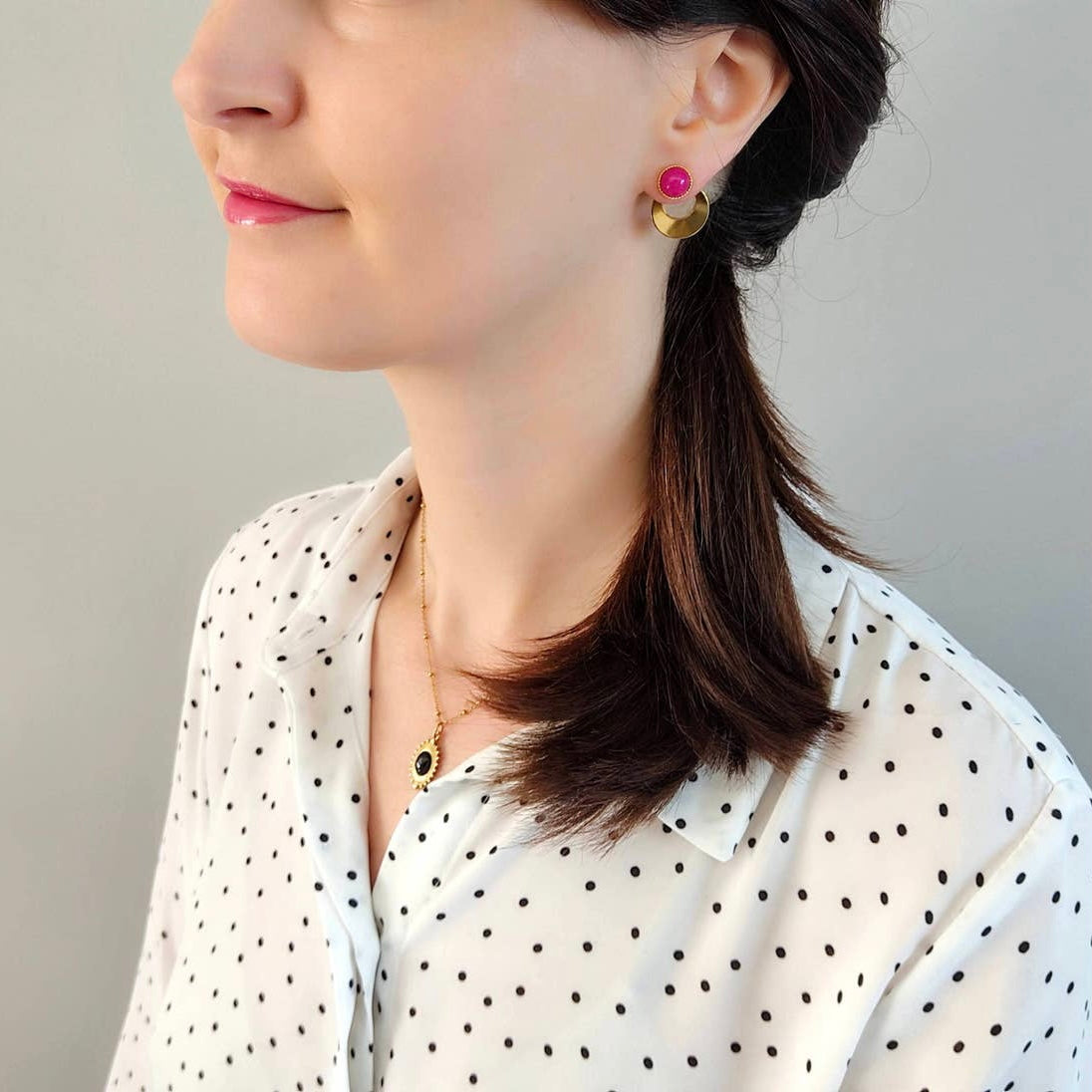 Boucles d’oreilles L’aventurière agate rose