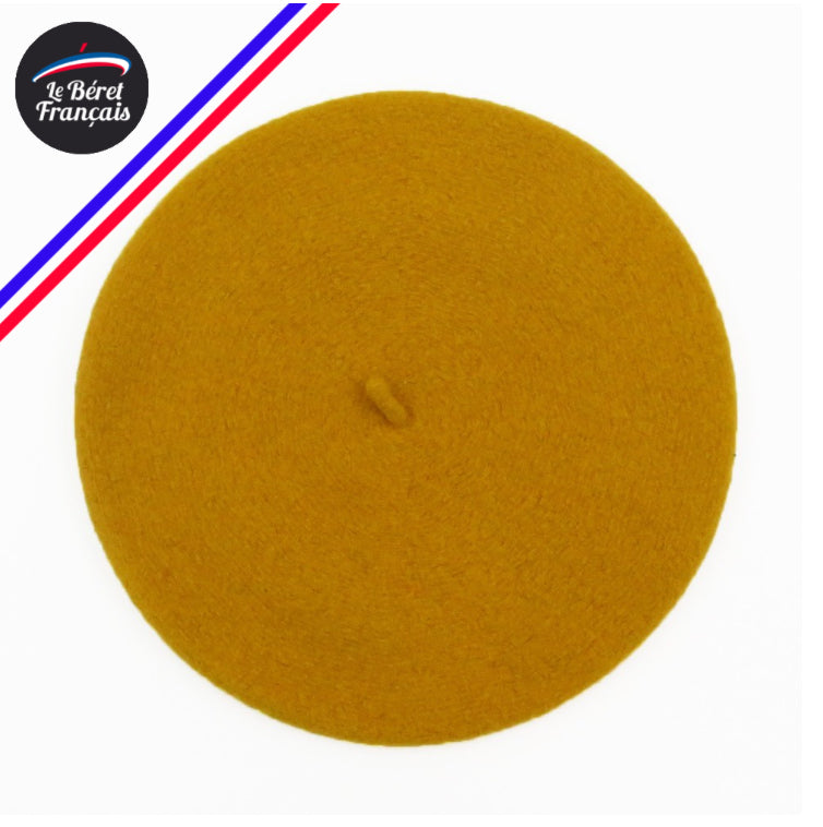 Béret moutarde 100% laine - TU