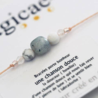 Bracelet pierres semi-précieuses (message au choix)