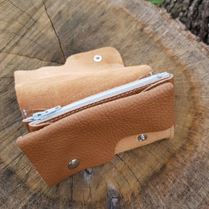Porte monnaie double caramel doré