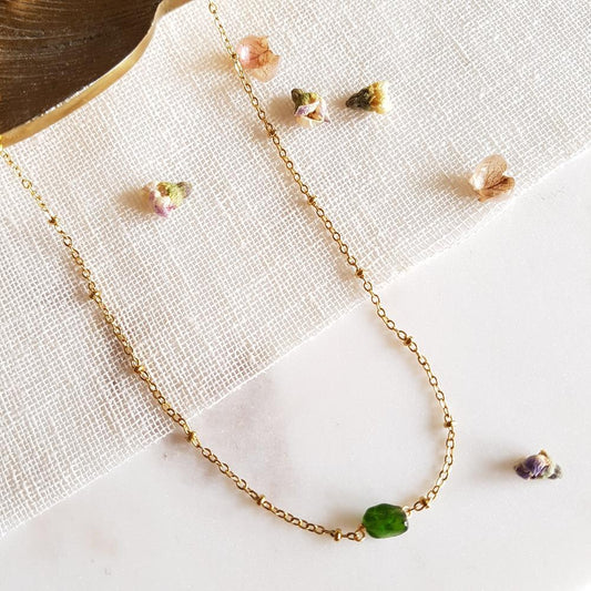 Collier Billie avec pierres semi-précieuses (au choix)