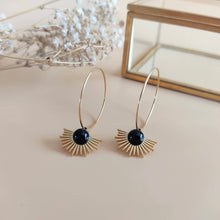 Charger l&#39;image dans la galerie, Boucles d’oreilles La resplendissante agate noire
