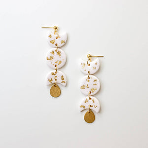 Boucles d’oreilles Mona blanche et or