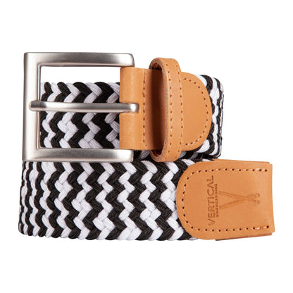 Ceinture tressée élastique blanc, noir