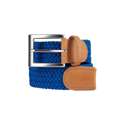 Ceinture tressée élastique bleu électrique