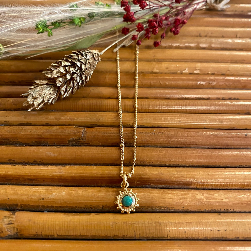 Collier Marquise doré malachite