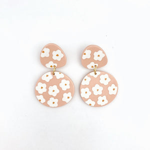 Boucles d’oreilles Babette Daisies rose