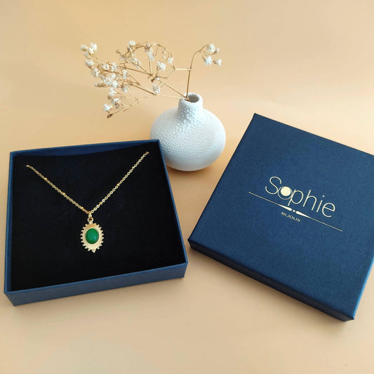 Collier La passionnée agate verte
