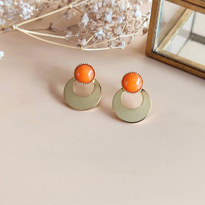 Boucles d’oreilles L’aventurière agate orange