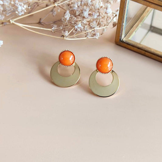 Boucles d’oreilles L’aventurière agate orange