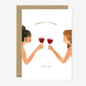 Carte double avec enveloppe - Partners in wine !