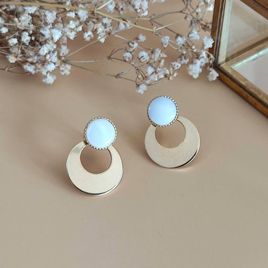 Boucles d’oreilles L’aventurière nacre blanche