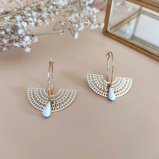Boucles d’oreilles La lunaire blanches