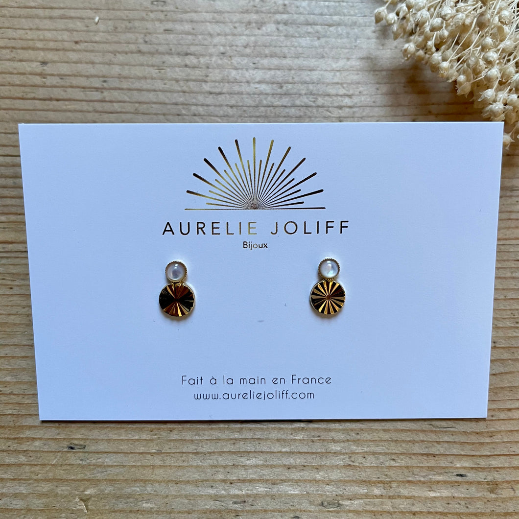 Boucles d'oreilles Léontine nacre - Do you speak français ?