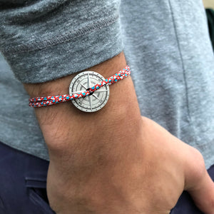 Bracelet rose des vents rouge blanc turquoise - Do you speak français ?